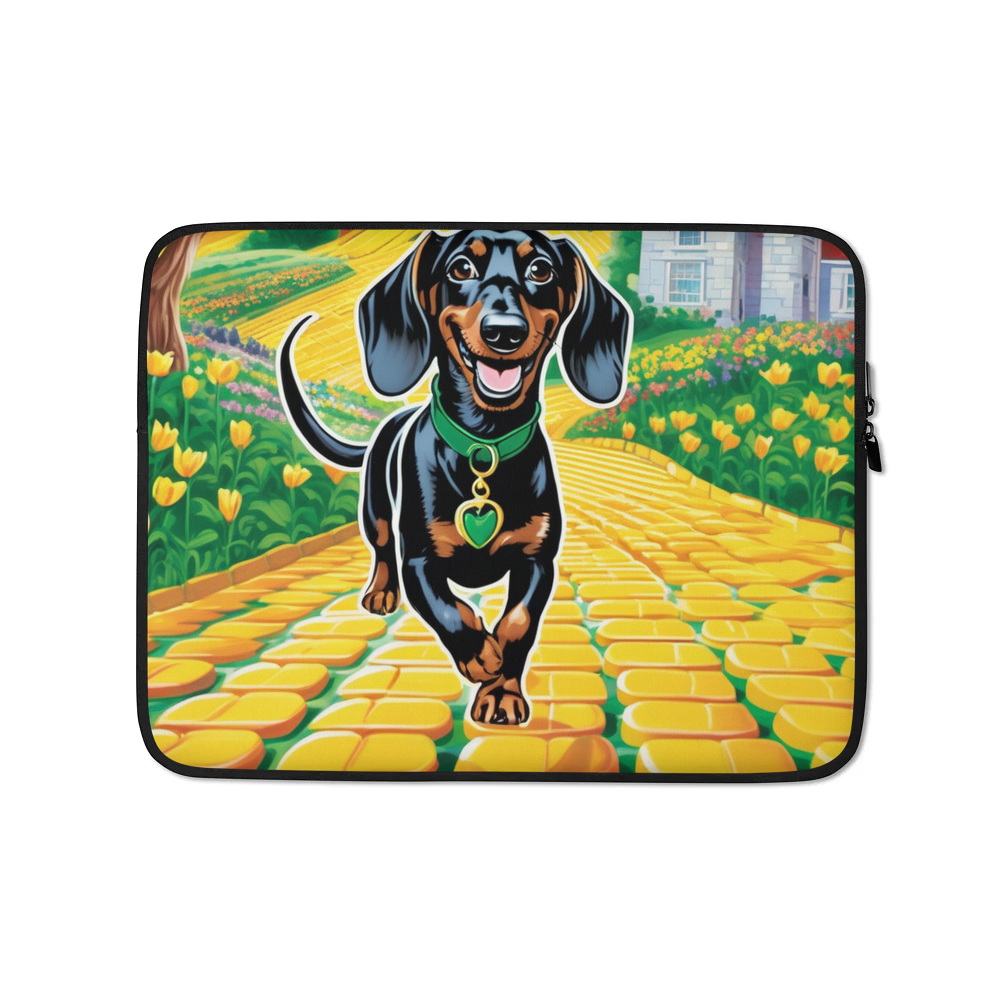 PugMug Custom Black Dachshund Laptop Sleeve