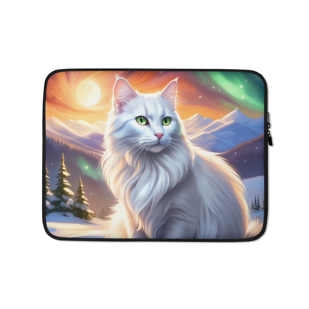 PugMug Custom White Companion Cat Laptop Sleeve