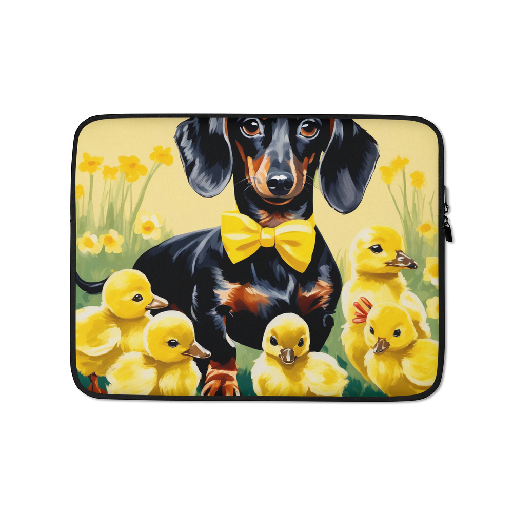 PugMug Custom Black Dachshund Laptop Sleeve