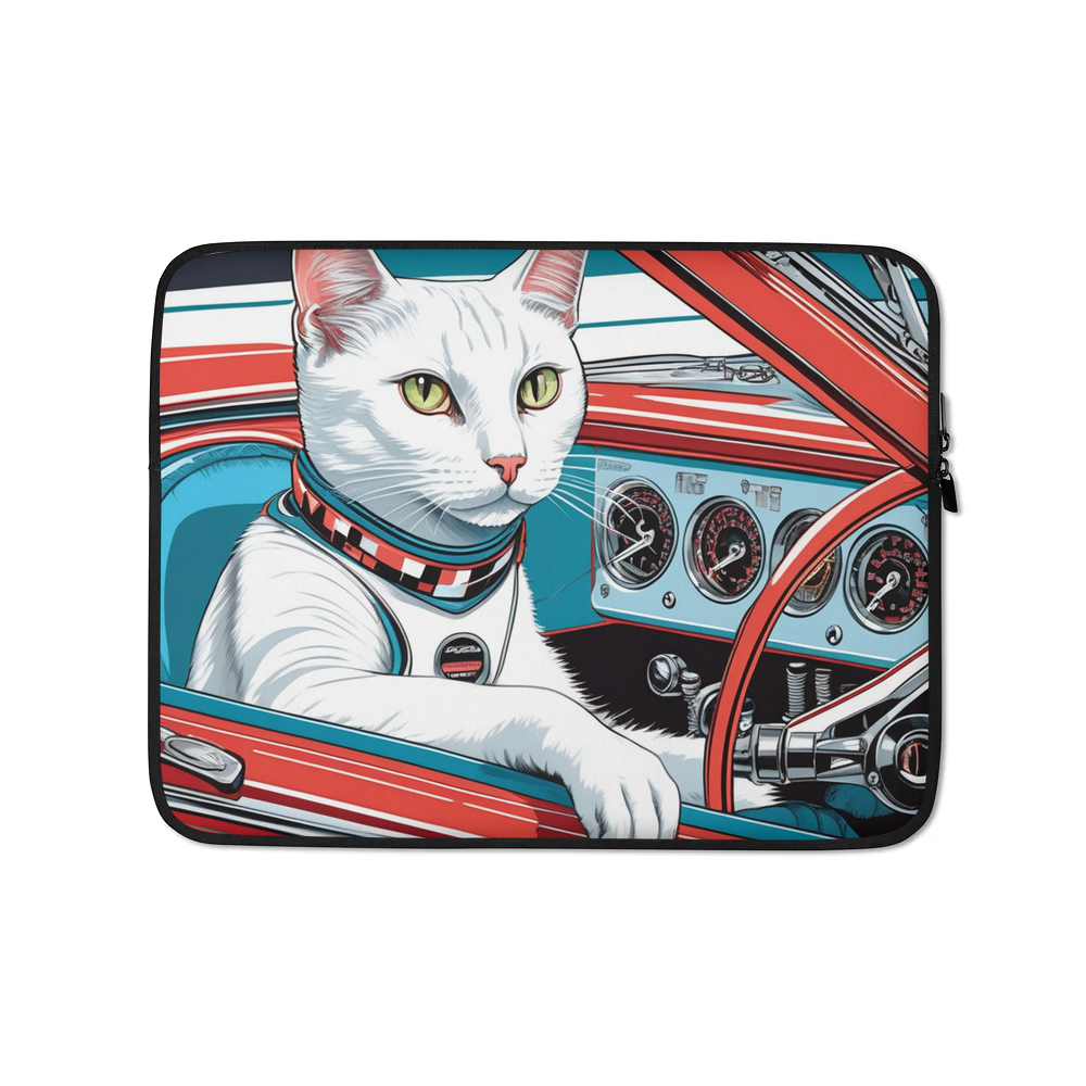 PugMug Custom White Companion Cat Laptop Sleeve
