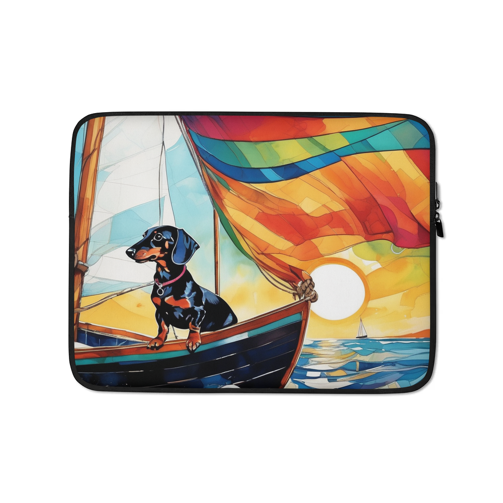 PugMug Custom Black Dachshund Laptop Sleeve