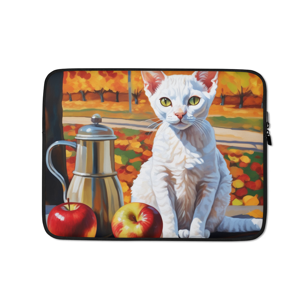 PugMug Custom White Devon Rex Cat Laptop Sleeve