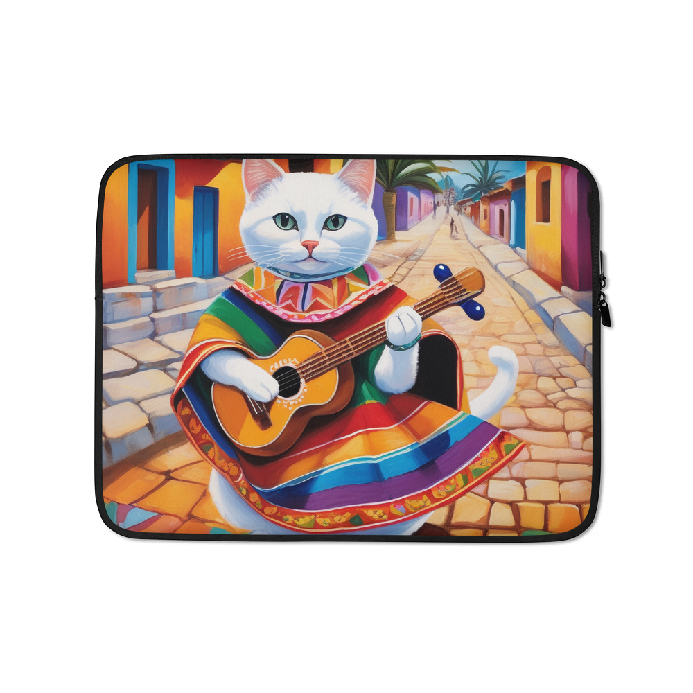 PugMug Custom White Companion Cat Laptop Sleeve