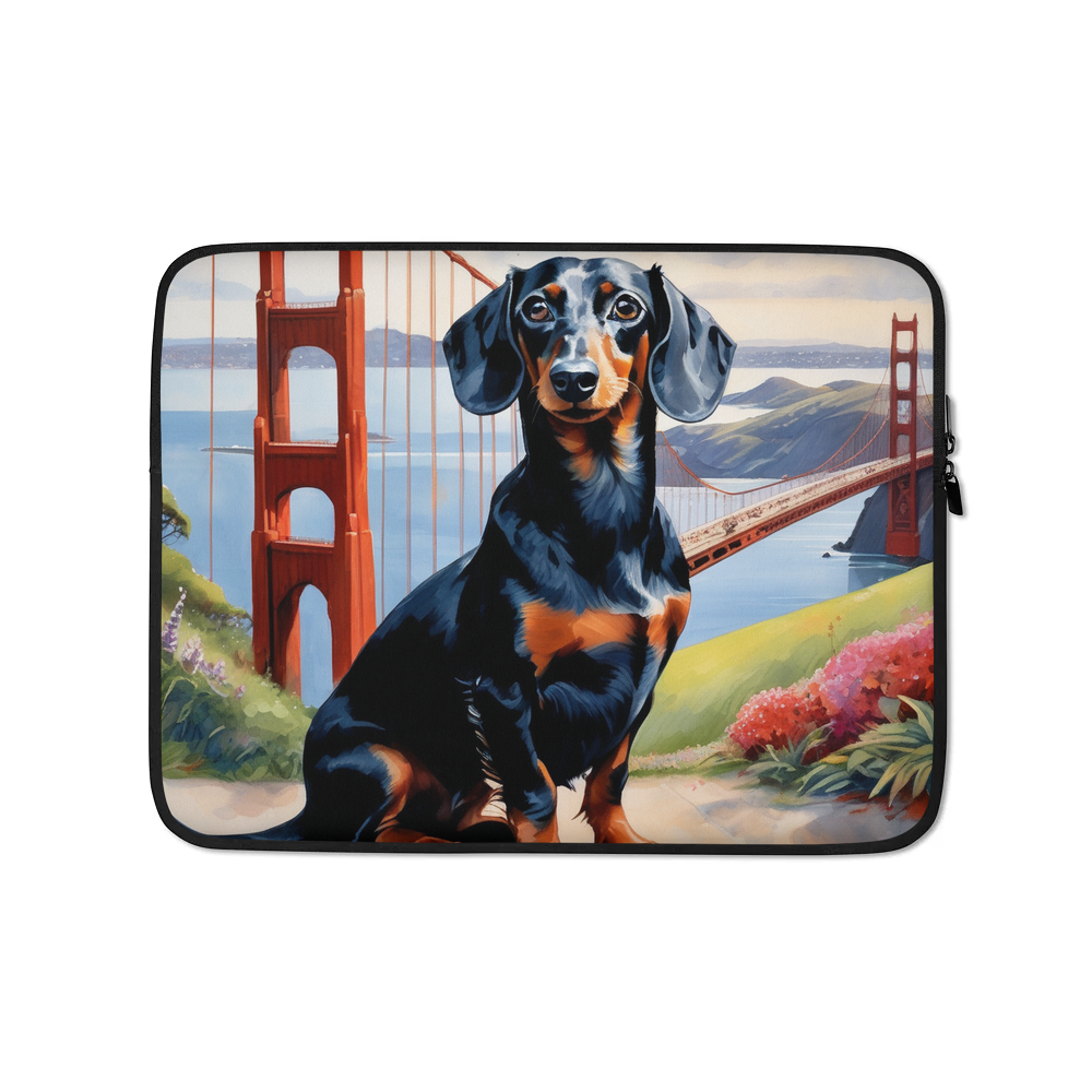 PugMug Custom Black Dachshund Laptop Sleeve