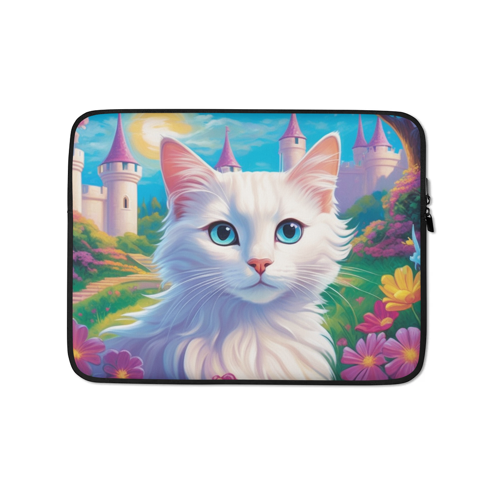 PugMug Custom White Companion Cat Laptop Sleeve