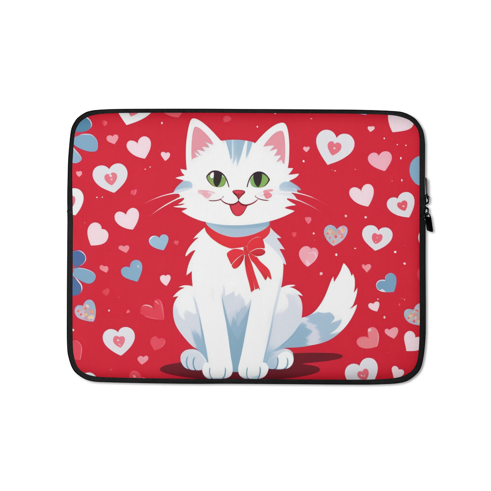 PugMug Custom White Companion Cat Laptop Sleeve
