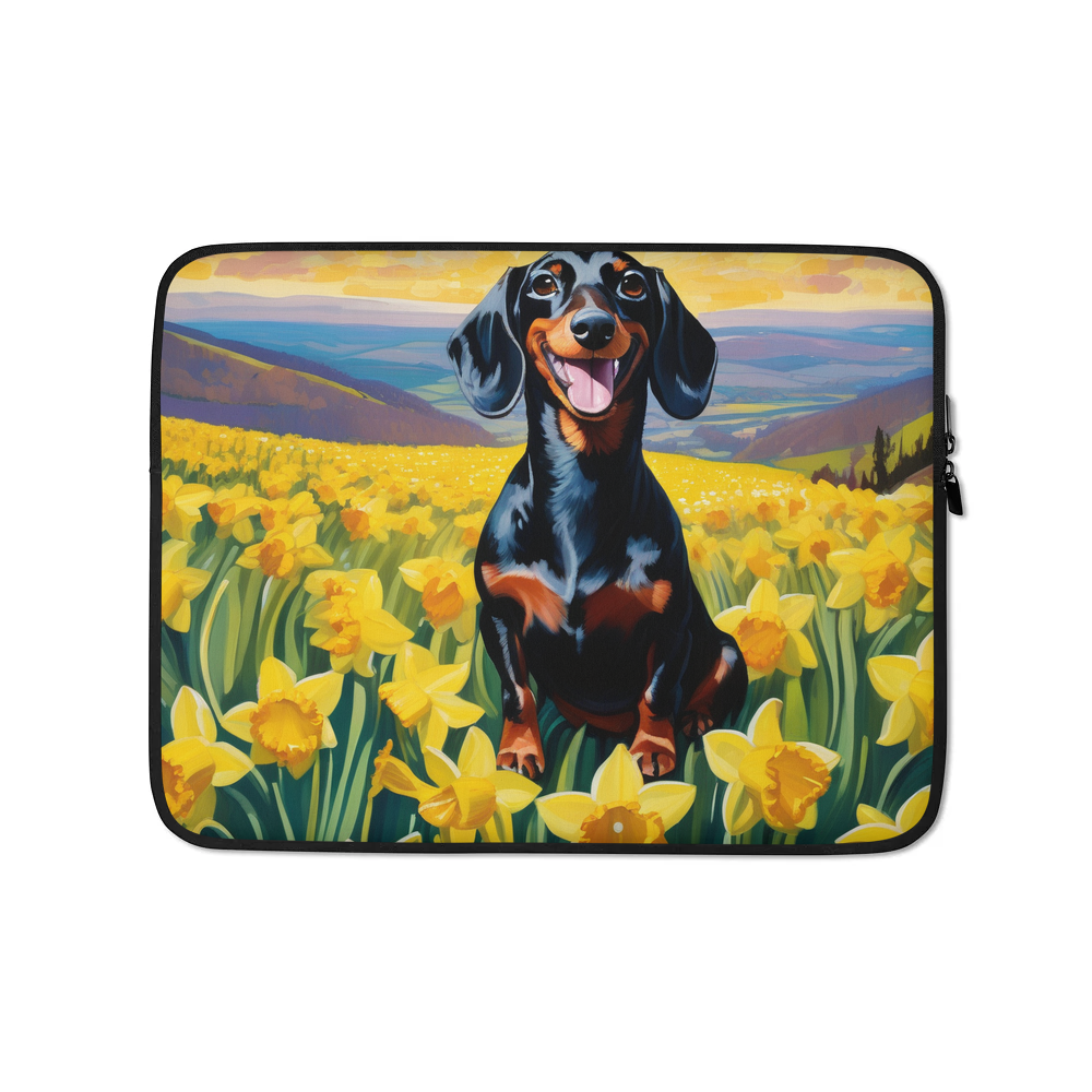 PugMug Custom Black Dachshund Laptop Sleeve
