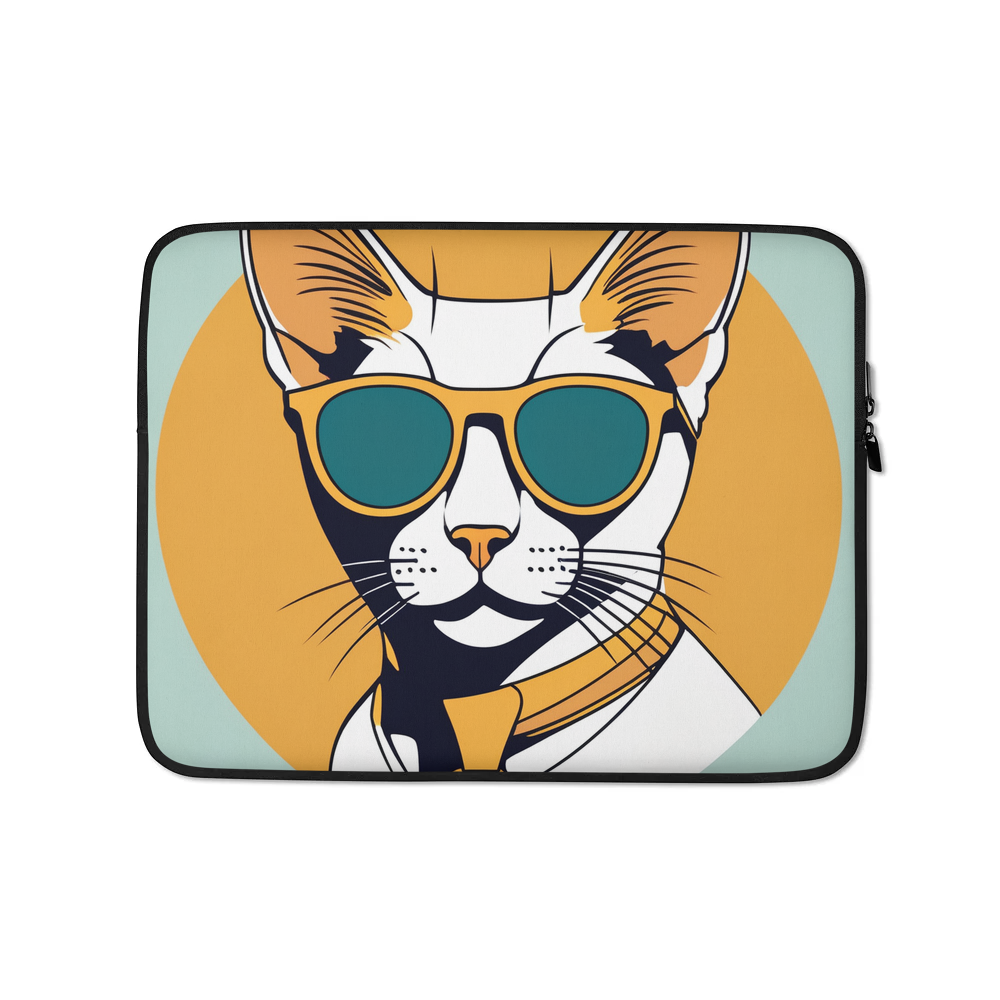 PugMug Custom White Abyssinian Cat Laptop Sleeve
