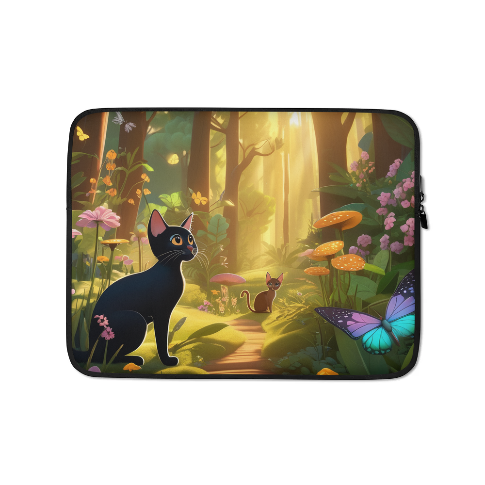 PugMug Custom Black Abyssinian Cat Laptop Sleeve
