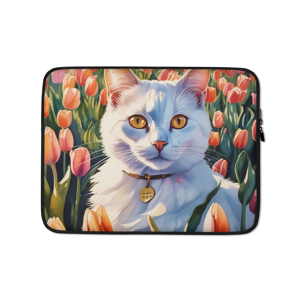 PugMug Custom White Companion Cat Laptop Sleeve