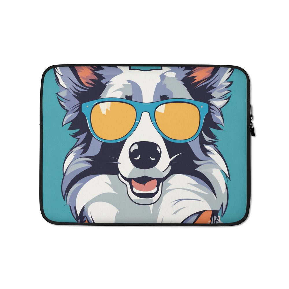 PugMug Custom Blue Merle Border Collie Laptop Sleeve