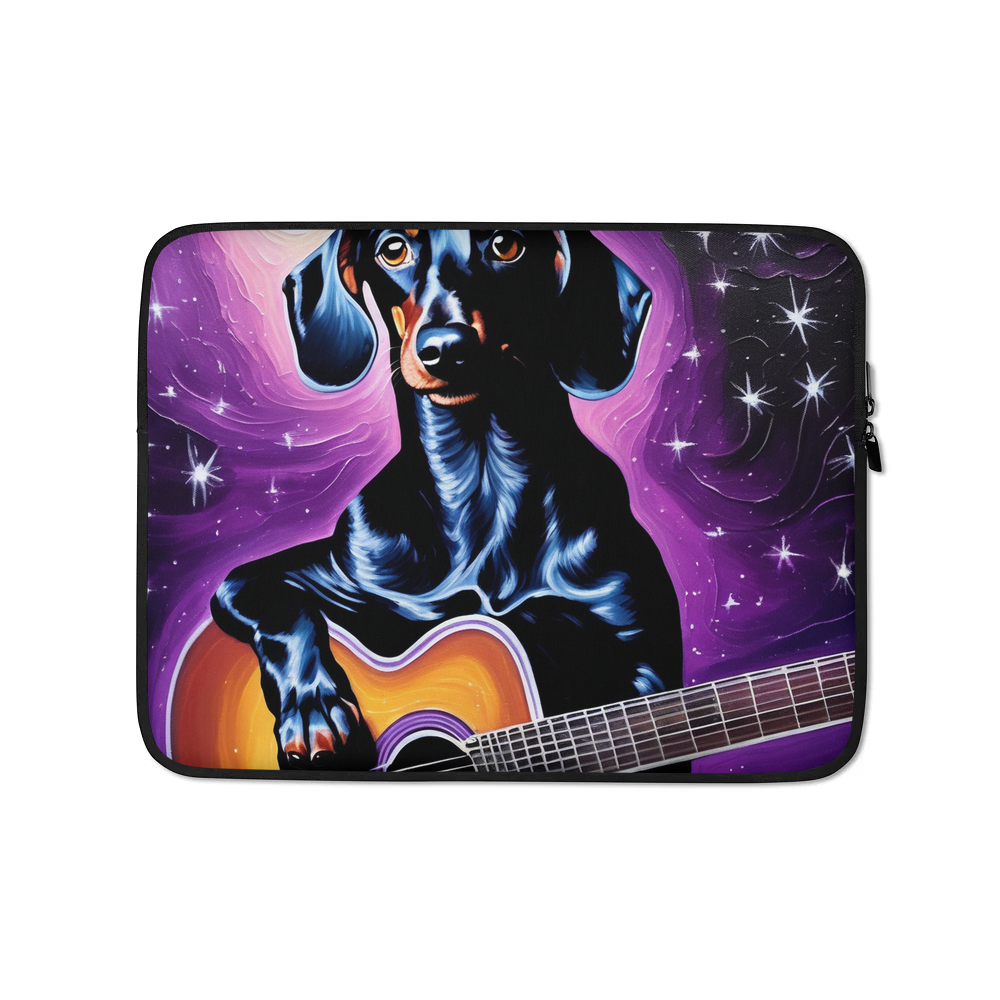 PugMug Custom Black Dachshund Laptop Sleeve