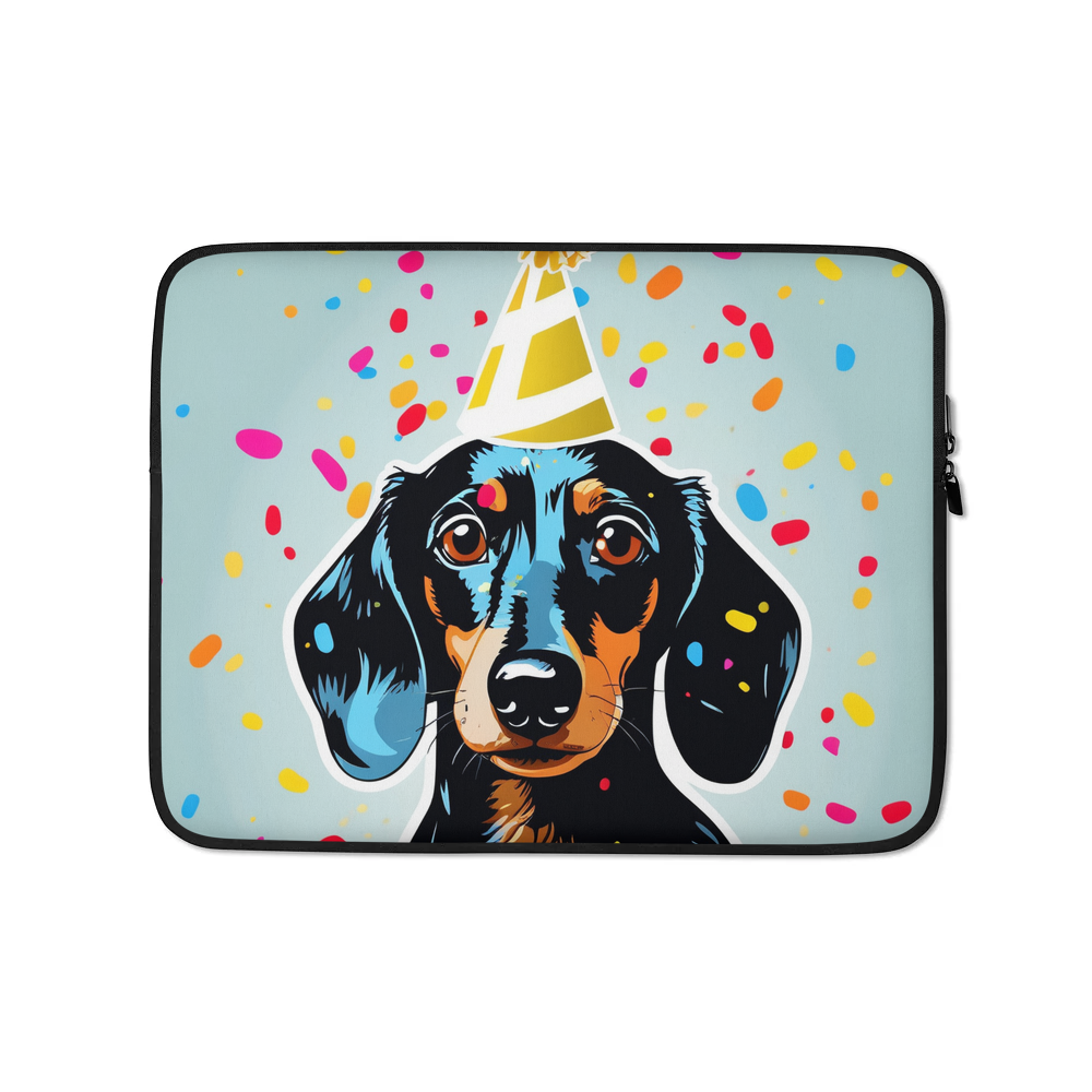 PugMug Custom Black Dachshund Laptop Sleeve