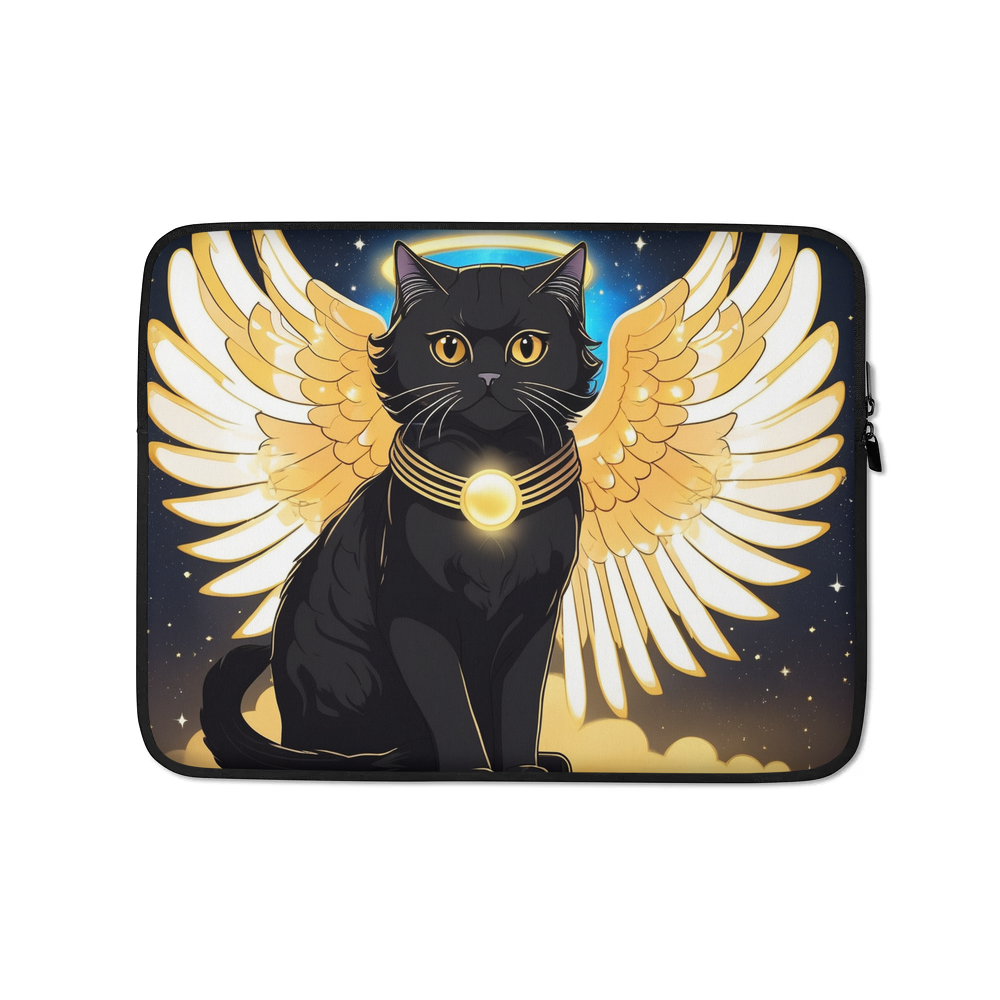 PugMug Custom Black Scottish Fold Cat Laptop Sleeve