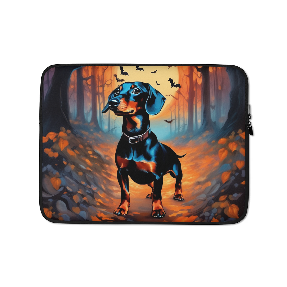 PugMug Custom Black Dachshund Laptop Sleeve