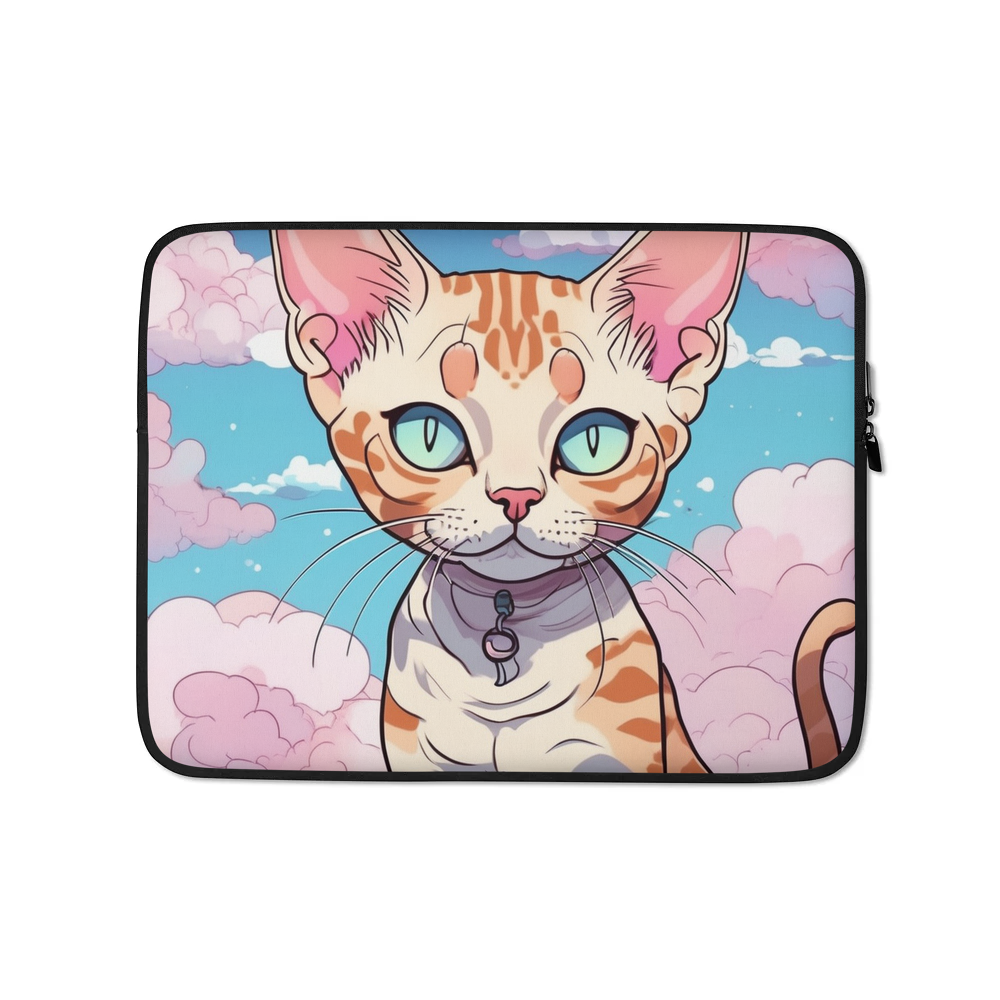 PugMug Custom Tabby Devon Rex Cat Laptop Sleeve
