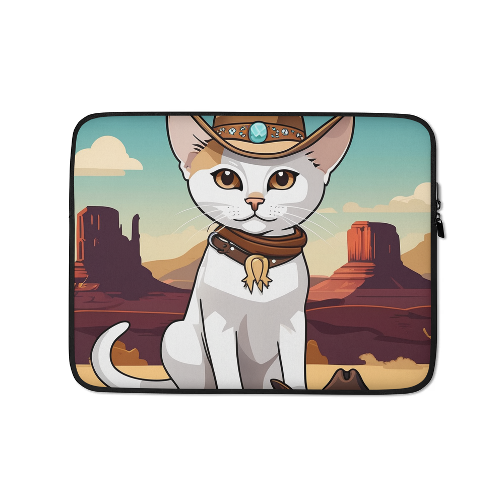 PugMug Custom White Abyssinian Cat Laptop Sleeve