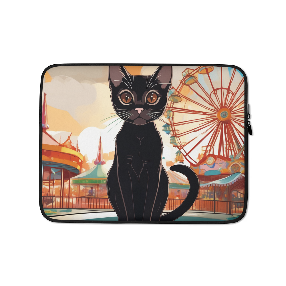 PugMug Custom Black Abyssinian Cat Laptop Sleeve