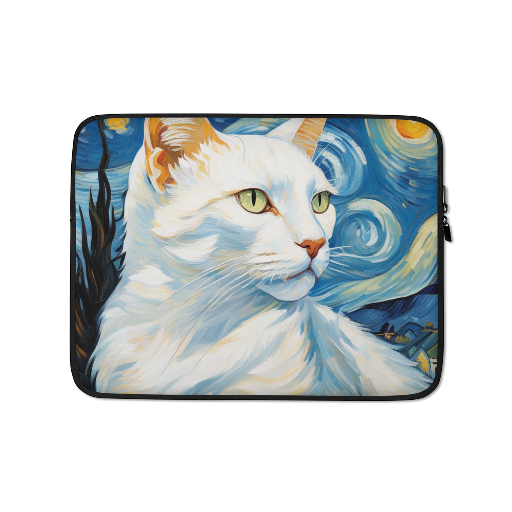 PugMug Custom White Companion Cat Laptop Sleeve