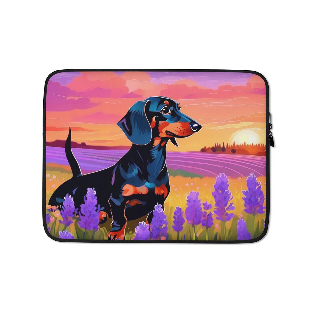 PugMug Custom Black Dachshund Laptop Sleeve