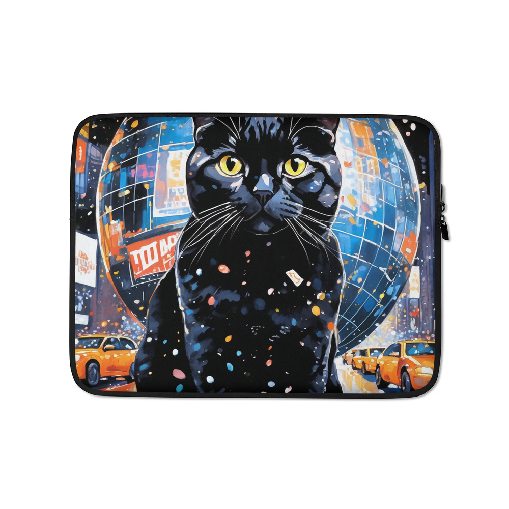 PugMug Custom Black Scottish Fold Cat Laptop Sleeve