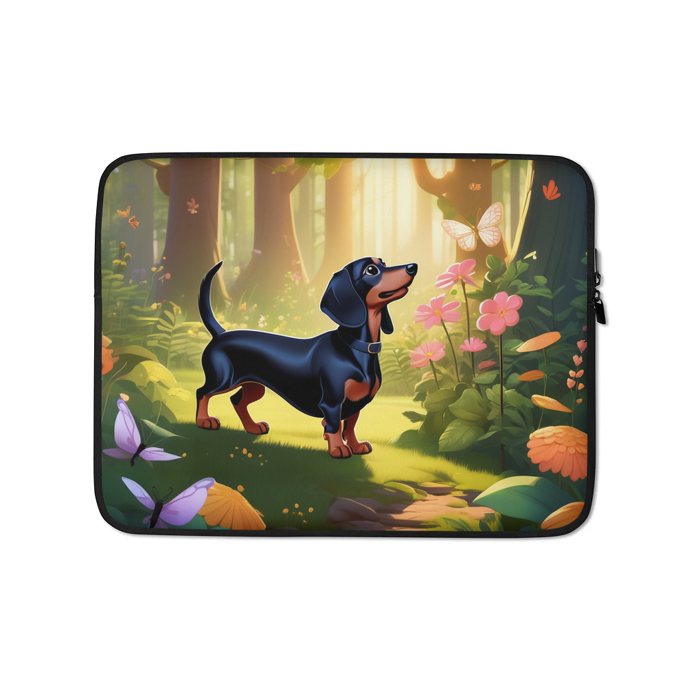 PugMug Custom Black Dachshund Laptop Sleeve