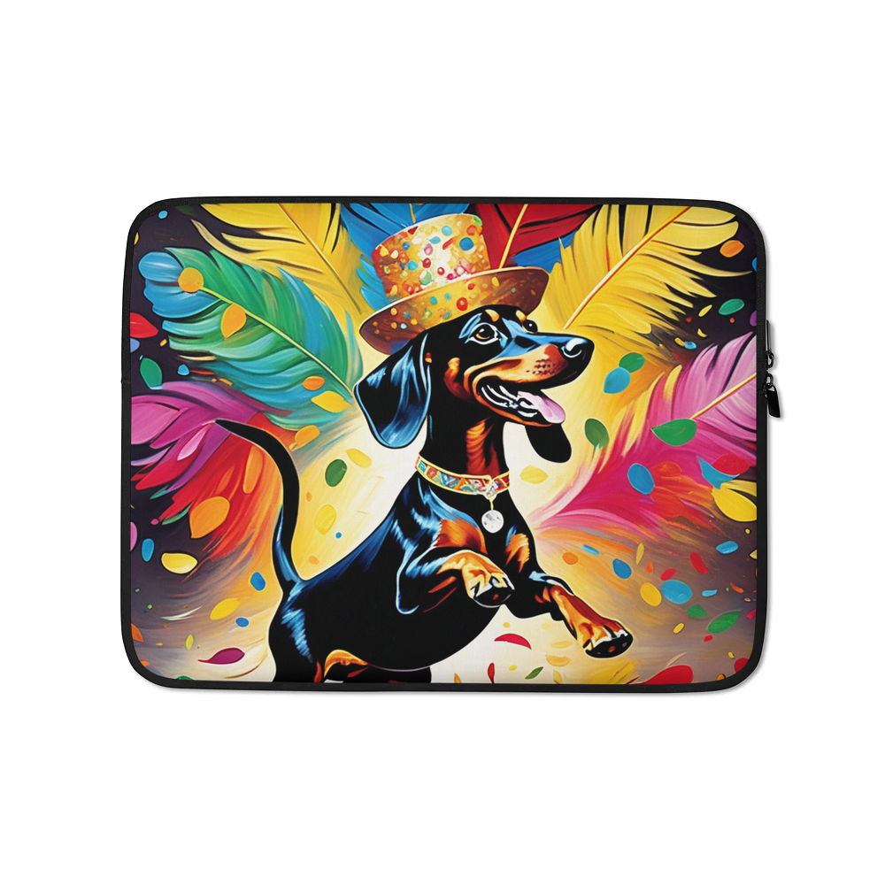 PugMug Custom Black Dachshund Laptop Sleeve