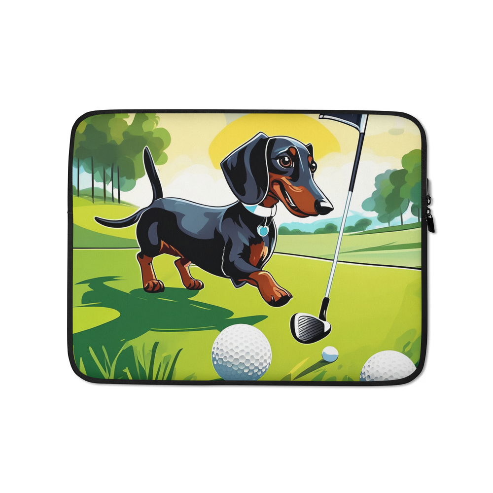 PugMug Custom Black Dachshund Laptop Sleeve