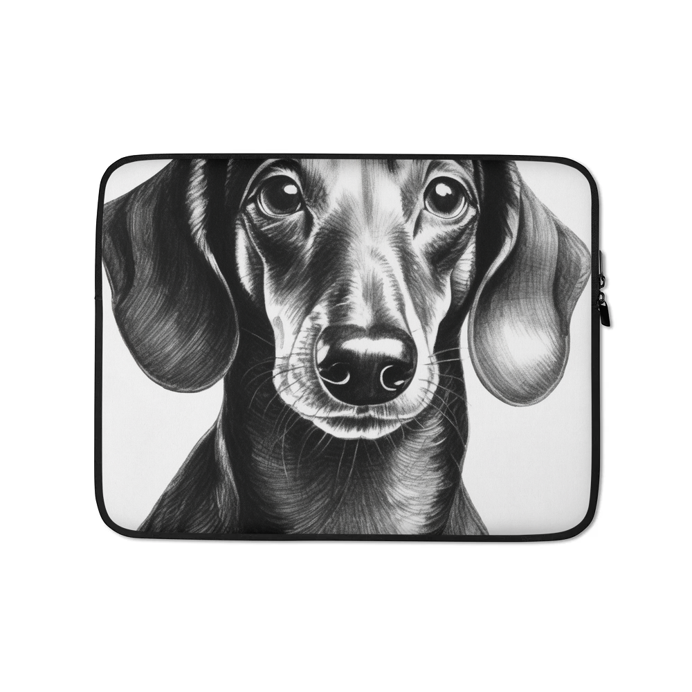 PugMug Custom Black Dachshund Laptop Sleeve