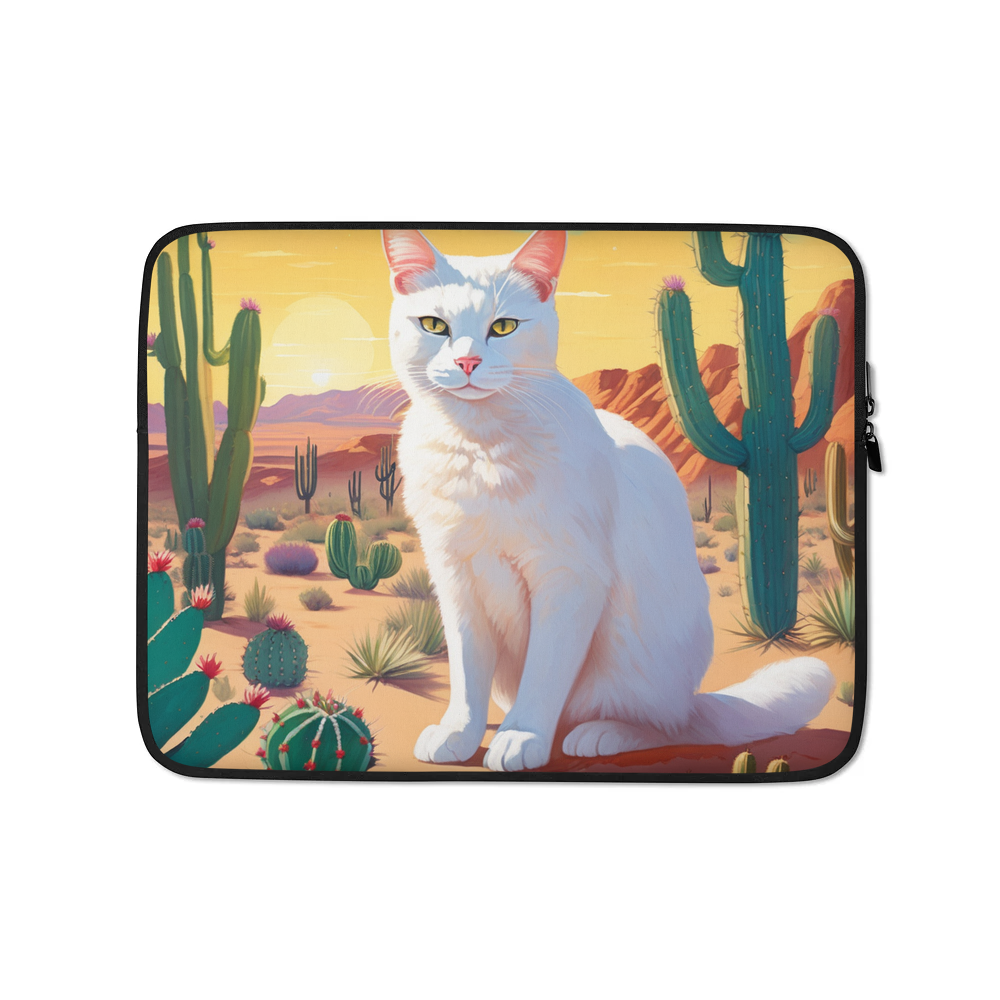 PugMug Custom White Companion Cat Laptop Sleeve