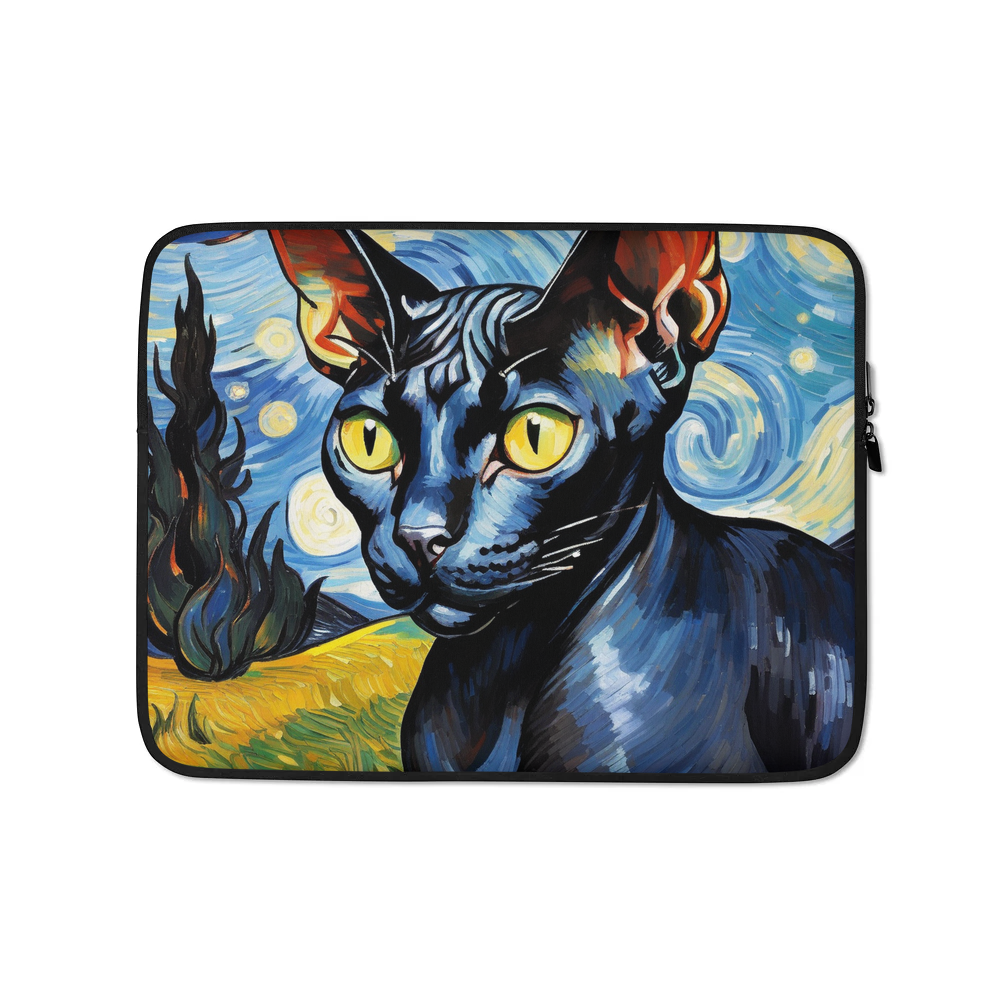 PugMug Custom Black Sphynx Cat Laptop Sleeve