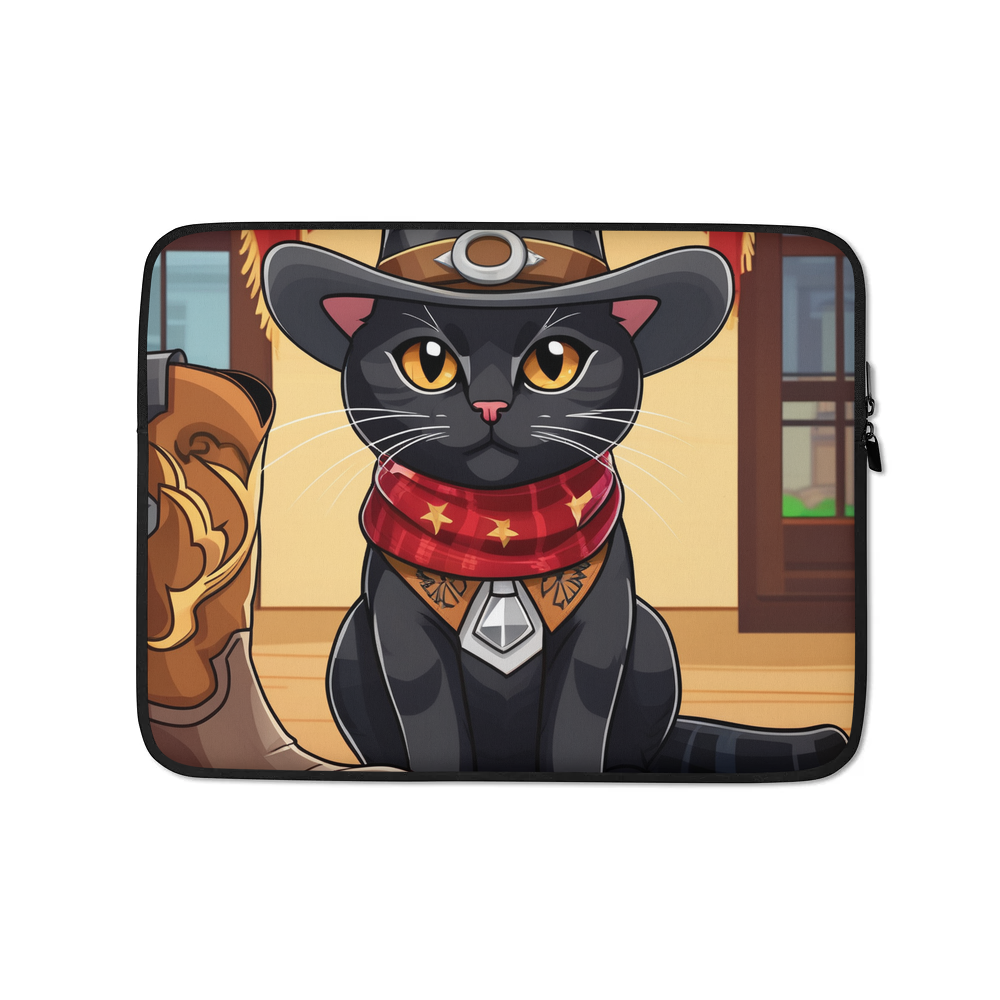 PugMug Custom Black American Shorthair Cat Laptop Sleeve