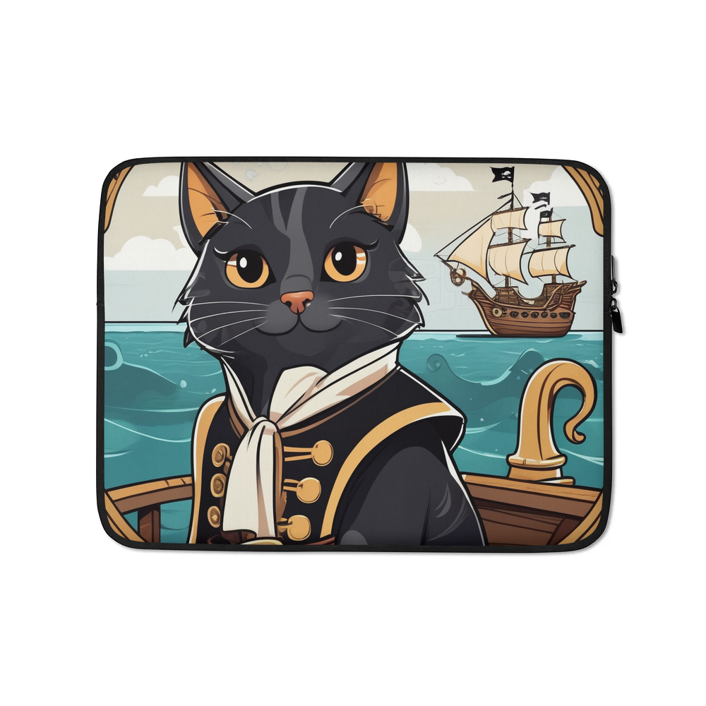 PugMug Custom Black Companion Cat Laptop Sleeve