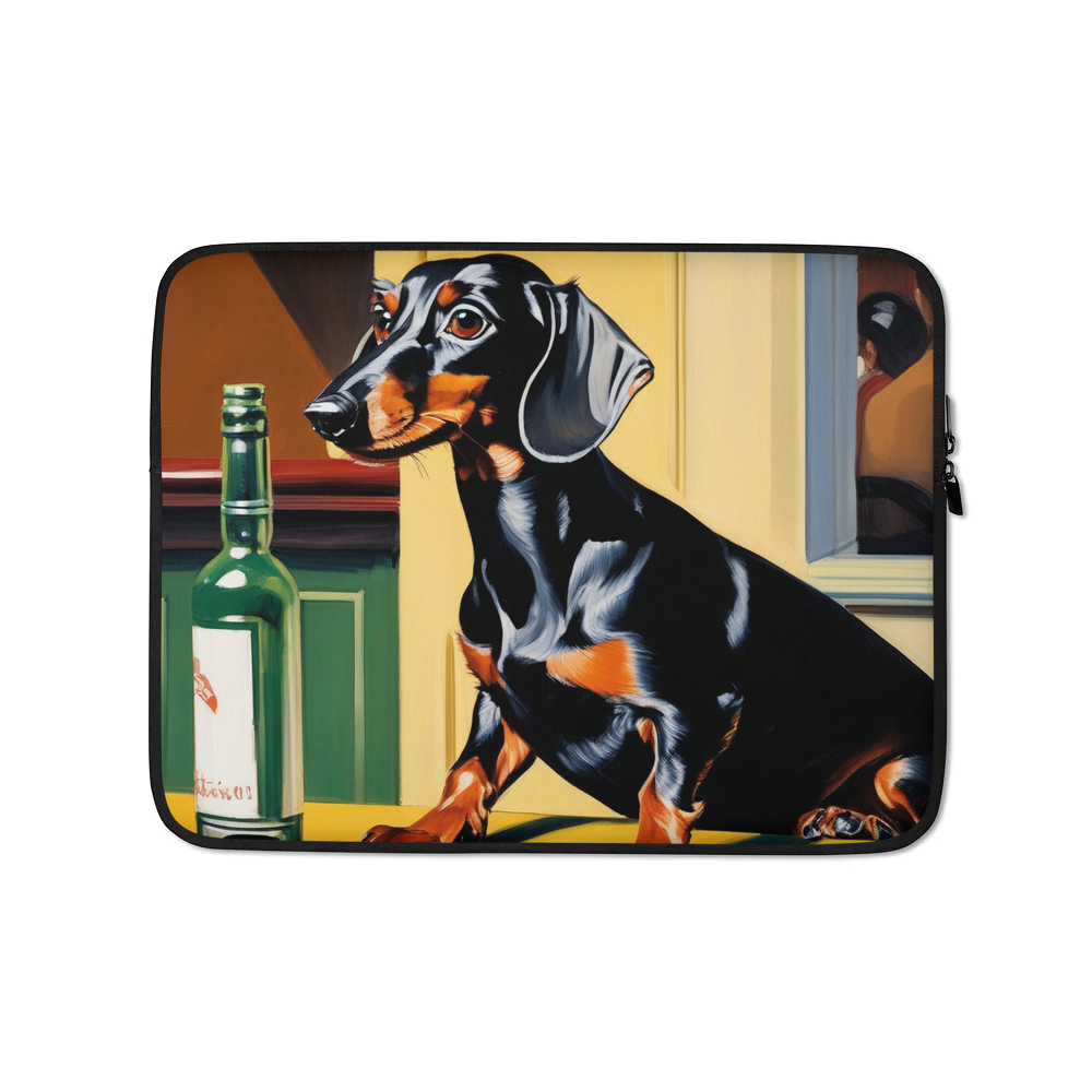 PugMug Custom Black Dachshund Laptop Sleeve