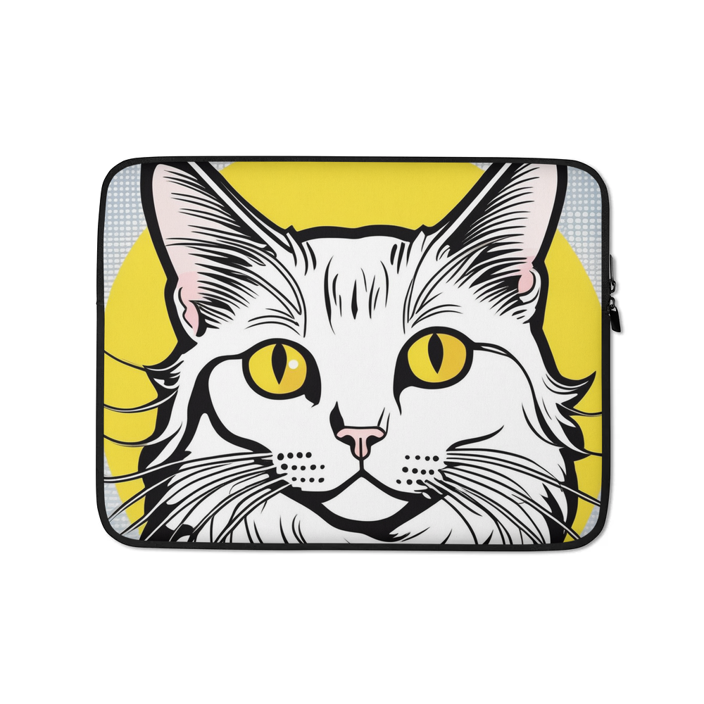 PugMug Custom White Companion Cat Laptop Sleeve