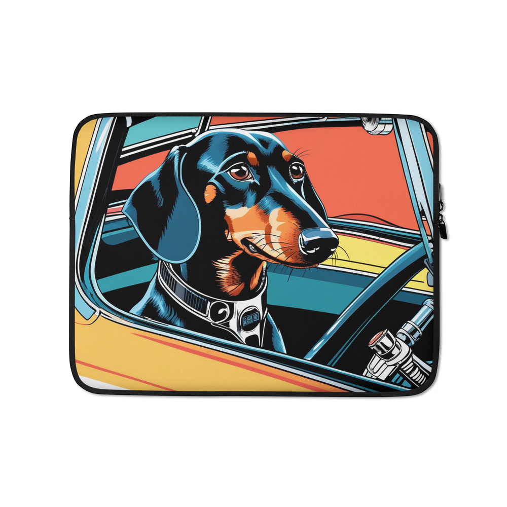 PugMug Custom Black Dachshund Laptop Sleeve