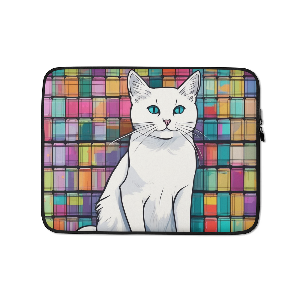 PugMug Custom White Companion Cat Laptop Sleeve