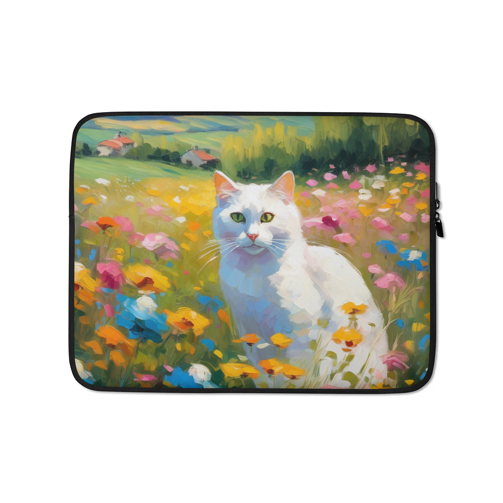 PugMug Custom White Companion Cat Laptop Sleeve