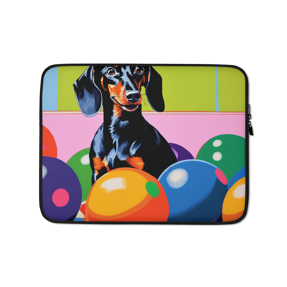 PugMug Custom Black Dachshund Laptop Sleeve