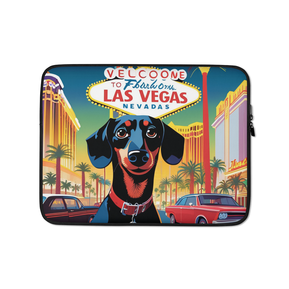 PugMug Custom Black Dachshund Laptop Sleeve