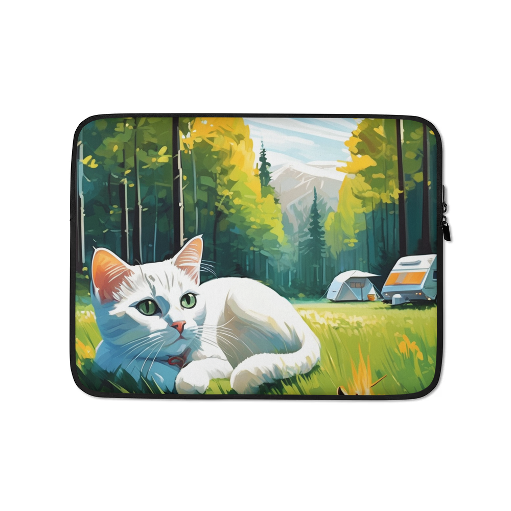 PugMug Custom White Companion Cat Laptop Sleeve