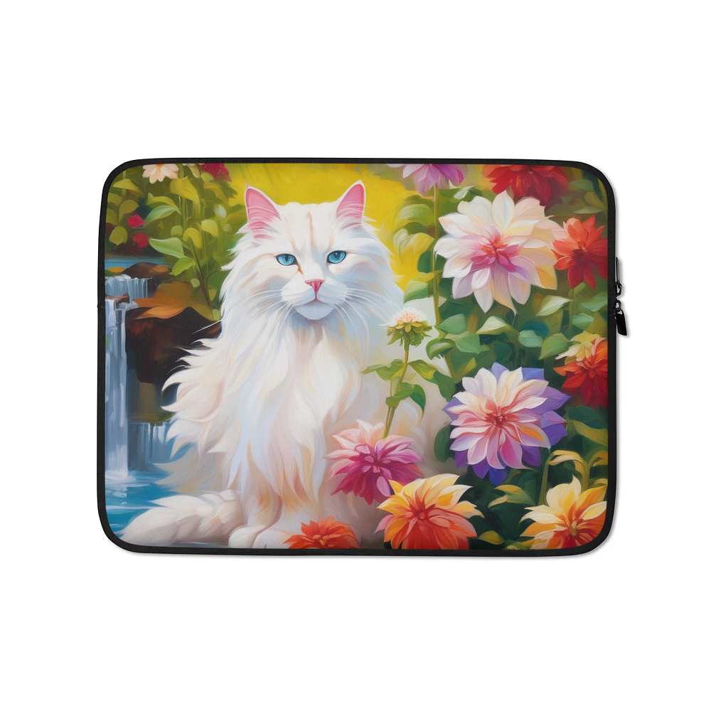 PugMug Custom White Companion Cat Laptop Sleeve