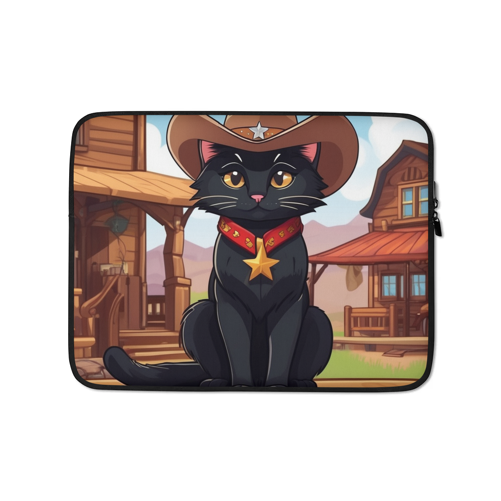 PugMug Custom Black Companion Cat Laptop Sleeve