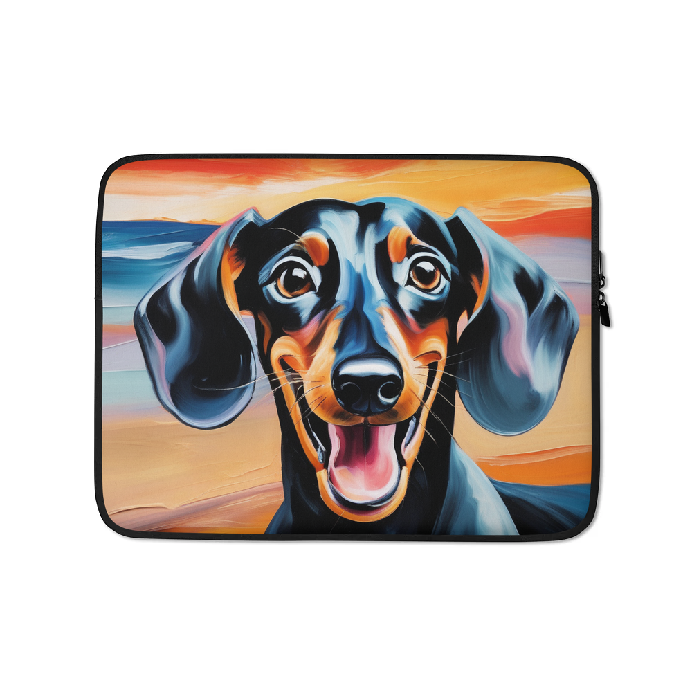 PugMug Custom Black Dachshund Laptop Sleeve