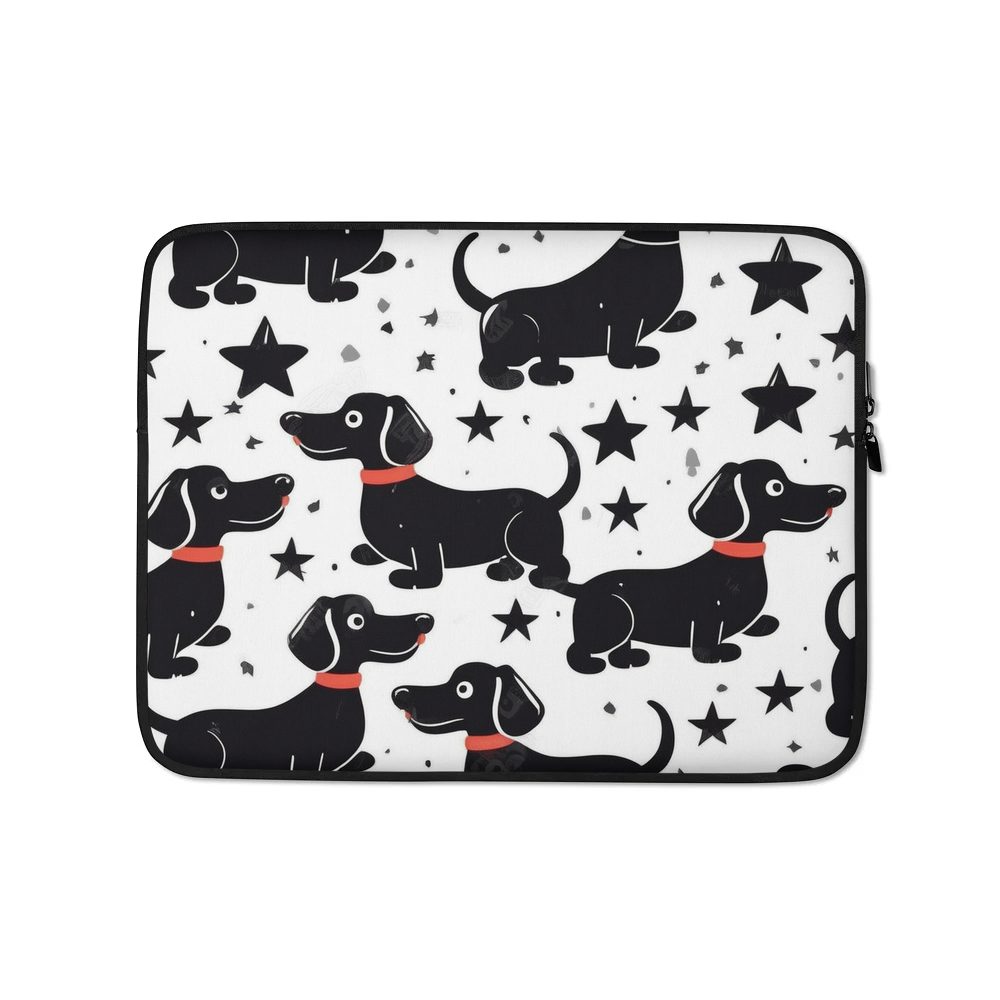 PugMug Custom Black Dachshund Laptop Sleeve