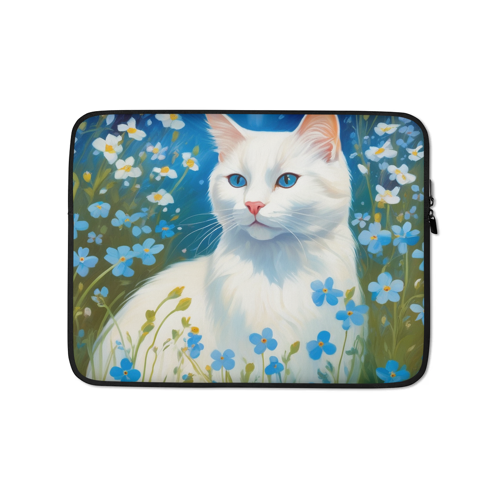 PugMug Custom White Companion Cat Laptop Sleeve