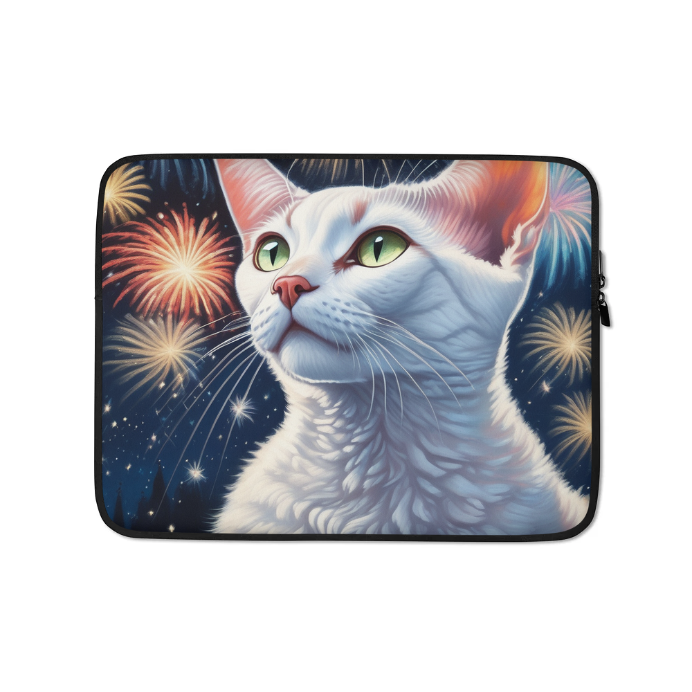 PugMug Custom White Devon Rex Cat Laptop Sleeve