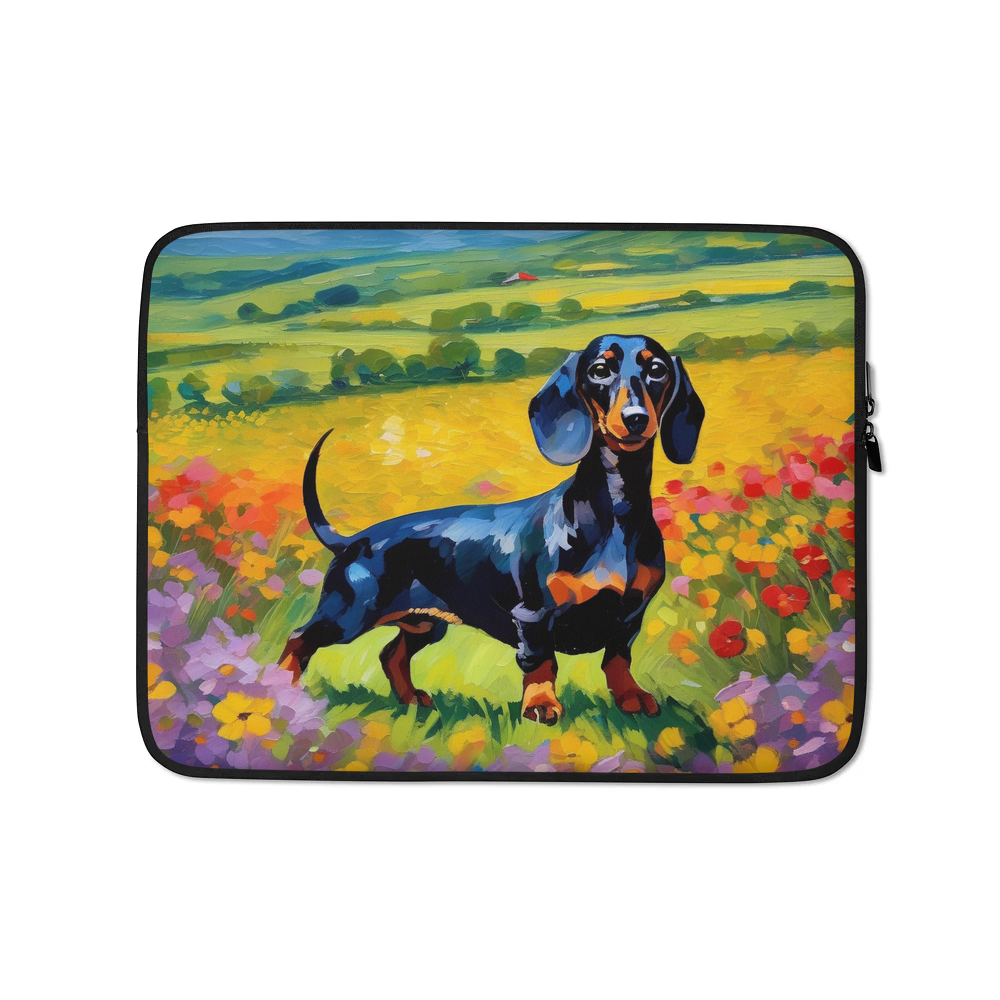 PugMug Custom Black Dachshund Laptop Sleeve