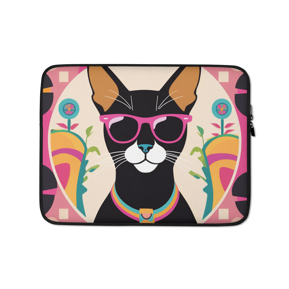 PugMug Custom Black Abyssinian Cat Laptop Sleeve