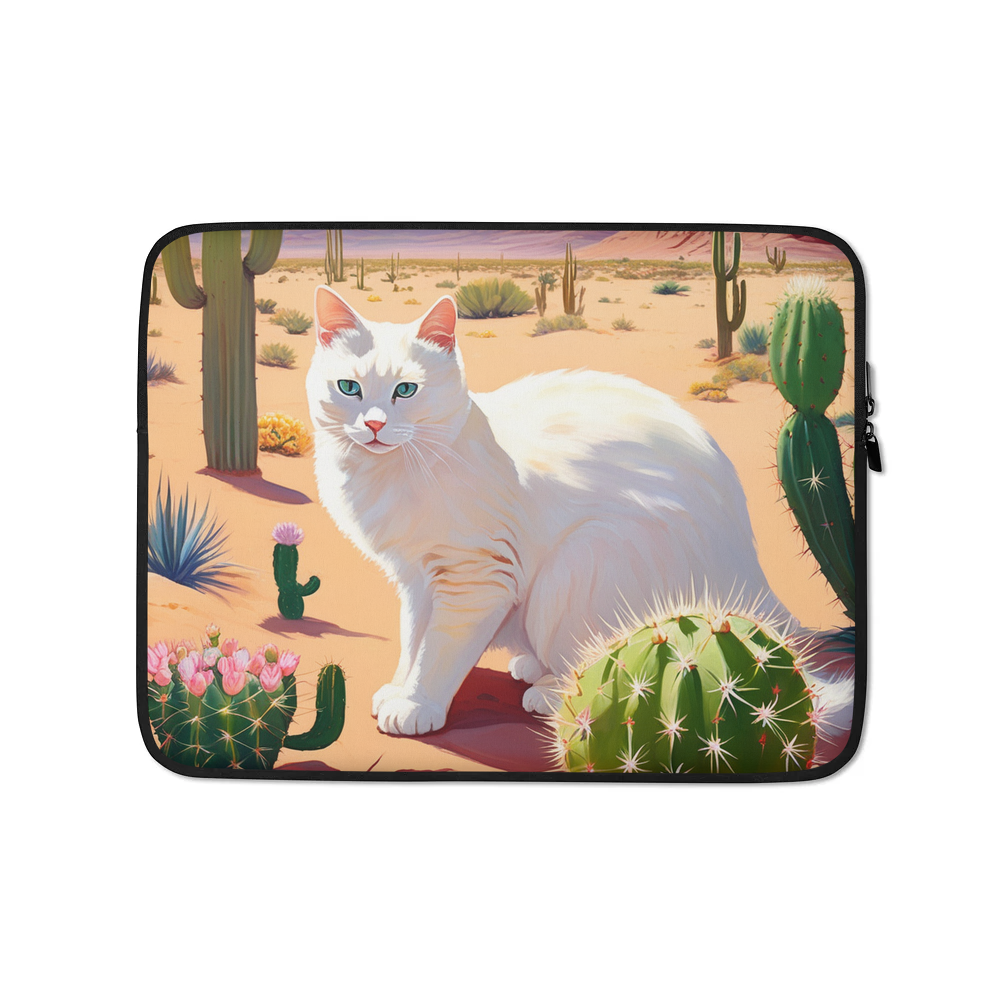 PugMug Custom White Companion Cat Laptop Sleeve